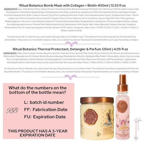 Ritual Bot?nico Keratina Org?nica | Treatment to Straighten, Repair and Relax Hair | All Natural, Organic & Vegan Ingredients | Product of Colombia | 2 Piece Kit