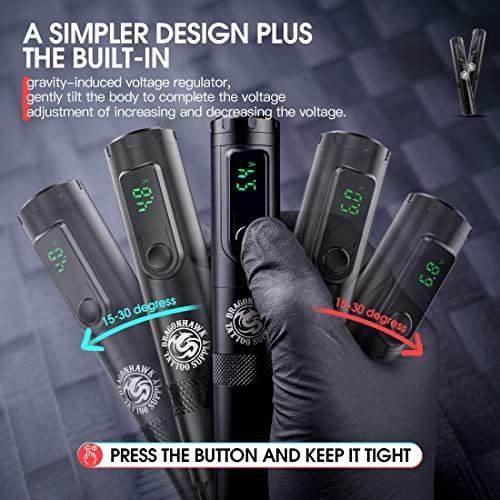 Dragonhawk X4 Tattoo Pen Kit Wireless Tattoo Machine Gun Kit Tattoo Cartridges Needles Black Tattoo Ink Supplies General Tattoo Kit TZ-025