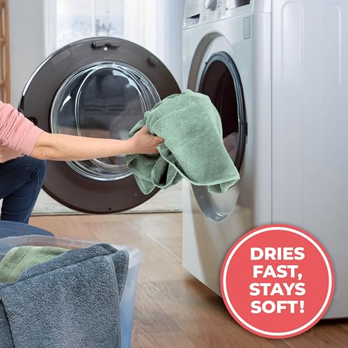 TEXTILOM Washcloths for Body and Face ? Hotel and Spa Quality & Soft & Absorbent & Quick Dry Wash Cloths for Your Body ? 100% Turkish Cotton Wash Clothes Towel Set of 4 (13 x 13 inches) - Green