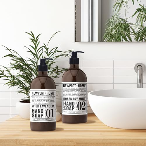 Newport Home Hand Soap, Wild Lavender and Rosemary Mint, 21.5 fl oz, Set of 4, Home and Body Co