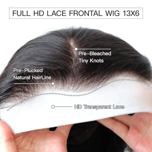 IWISH 220% Density Full 13x6 Body Wave Lace Frontal Wigs Human Hair Virgin Body Wave 20Inch 13x6 HD Transparent Lace Front Wigs 12A Brazilian Human Hair Pre Plucked With Baby Hair