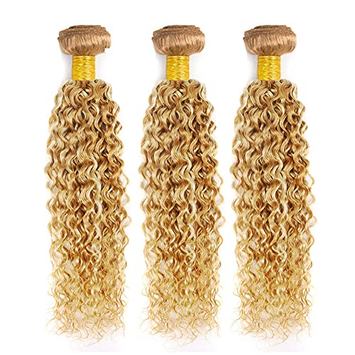28 30 32 inch Blonde Bundles Human Hair #613 Kinky Curly Bundle P27/613 Human Hair Bundles Highlight Curly Wave Bundle