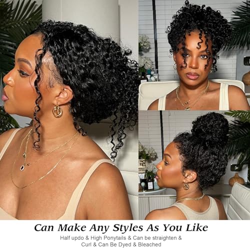 Water Wave Human Hair Bundles 30 Inch 12A Double Weft Wet and Wavy Bundles Human Hair Raw Bundles Human Hair Quick Weave Hair Bundles Natural Black