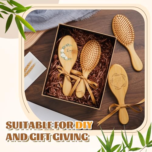 Weysat 12 Pcs Bamboo Hair Brushes Bulk Natural Wooden Paddle Brush Lightweight Massage Scalp Hair Combs Bamboo Detangling Hairbrush for Women Men for All Hair Types, Anti Static
