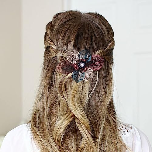 Copper Wire Metal Bow Hair clips-Hand-woven Barrettes hair accessories,hair barrettes for women thick hair