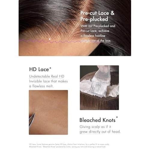 LUVME HAIR Bob Wig 100% Human Hair Wigs Glueless Lace Front 200% Density 12 Inches Bob, Pre Cut Plucked Hd Lace Short Wig Ready To Go Natural Color Straight Bleached Knots Side Part Black Wigs