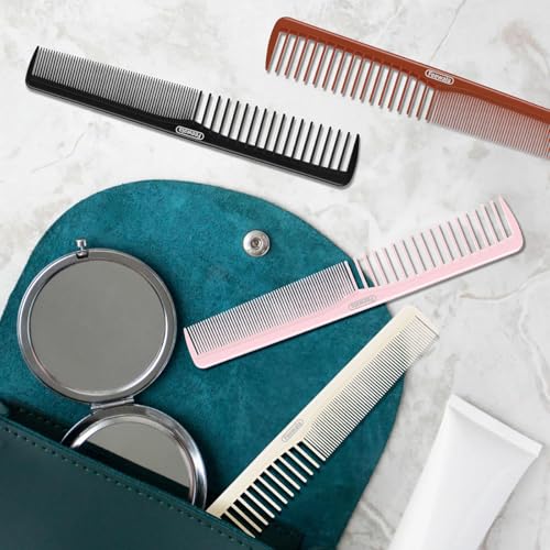 Combs Set, Classic Hair Comb, Fine and Wide Teeth, For Hairdressing, Grooming, Detangling, Sectioning, Teasing, For Women and Men, 7 Inches, 4 Colors and 8 Pieces