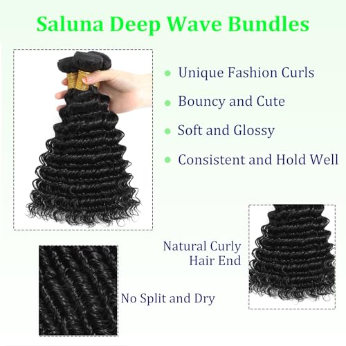 Deep Wave Bundles 28 28 28 Inch 12A Soft And Thick Double Weft 100% Unprocessed Brazilian Remy Curly Human Hair Bundles for Black Women