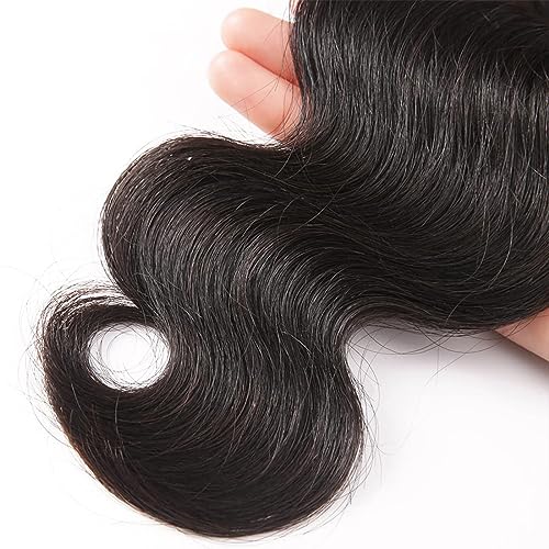 Cirvty 24 Inch Body Wave Bundle Human Hair 1 Bundles Body Wave Bundles 100% Unprocessed Brazilian Virgin Hair Bundles Double Weft Weave Bundles Human Hair Natural Black Color