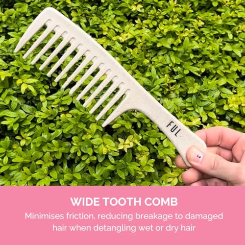 FUL: Curly Hair Products: Wide Tooth Comb for Afro, Curly, and Wavy Hair - Ideal Shower Comb for Detangling and Styling. Combs for women and also suitable as a mens comb