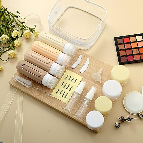 16 Pack Travel Bottles Set for Toiletries, Leakproof Travel Containers for Toiletries TSA Approved Silicone Travel Accessories Squeezable Refillable 3oz for Shampoo Conditioner Lotion