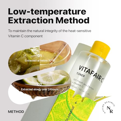 Nature Republic Vitapair C Glow Facial Toner - Vitamin Toners for Face, Hydrating Skin Care for Women, Niacinamide Korean Skincare, Clean Clear Moisturizing, Gentle Natural Beauty, 300ml / 10.15 fl oz