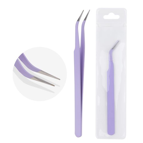 WENDY Lash Tweezers for Eyelash Extensions, Precision Fiber Stainless Steel Lash Applicator Tool for False Eyelashes, Precision Fiber Mega Volume lash-tweezers Use at Home