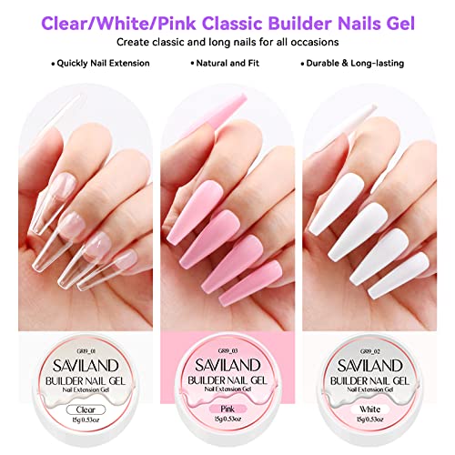 Saviland Acrylic Nail Kit with Drill ? Nail Kit Acrylic Set for Nails Extension with Brush Gel Polish Builder Nail Gel Portable U V Light for Home DIY