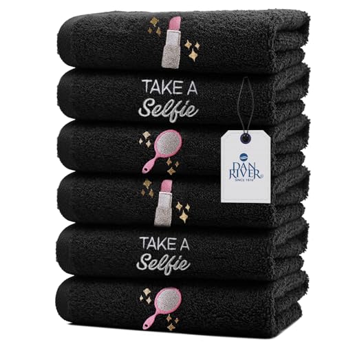 DAN RIVER Makeup Remover Cloth 6 Pack ? Ultra Soft Face Wash Cloth & Makeup Eraser Cloth, Removes Makeup, Reusable & Machine Washable Makeup Towels ? Absorbent & Durable Face Cloth, Take A Selfie