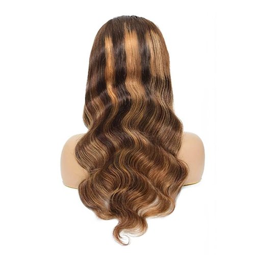 Ombre Headband Wig Human Hair #4/27 Highlight Body Wave Headband Wig 16 Inch Glueless None Lace Front Wig Brazilian Virgin Human Hair Wigs for Black Women Wear and Go Wig 150% Density