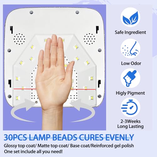 UV Light for Nails, Rechargeable Diamond LED Nail Dryer with 3 Timer Setting,Professional Quick Dry Curing Lamp,Touch Control & Auto Sensor, Fast Nail Light Curing Lamp for Salon & Home£¨Pink£©