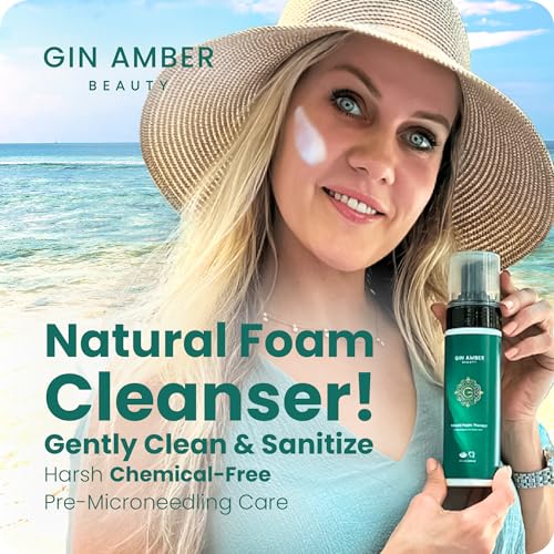 Gin Amber Beauty Natural Foaming Face Wash for Women & Men ? Gentle Facial Cleanser for Skincare Tools & Daily Use - (6 Fl oz - 180 ml)