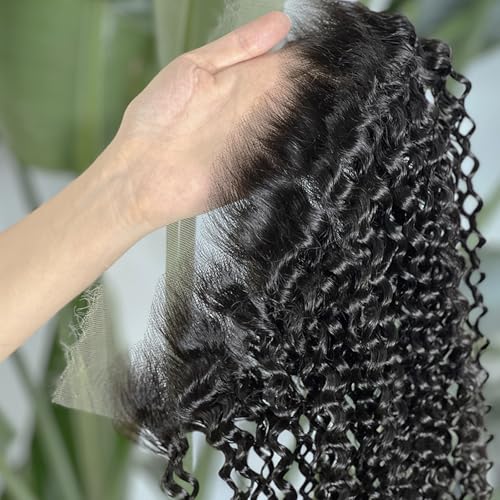 MEODI 13x4 Skinlike HD Lace Frontal Only, Deep Curly Pre-plucked 0.10mm Ultra-thin Invisble HD Lace Human Hair 18 Inch
