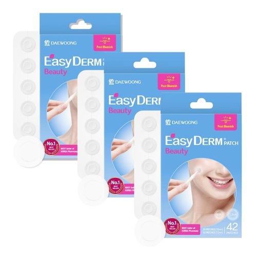 DWEasyDerm EasyDerm Beauty Patch(126 Counts) - 100% Hydrocolloid Pimple Patch for Zit Spot Care, K-beauty, Daewoong Pharmaceutical, Korean Acne Patches