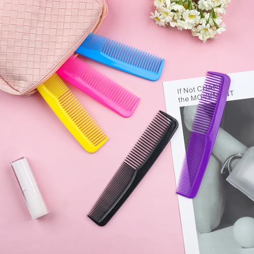 100pcs Plastic Colorful Combs in Bulk, Individually Wrapped, Double Tooth Hair Pocket Comb, for Homeless, Charity, Hotel, Travel, Airbnb, Home, Shelter