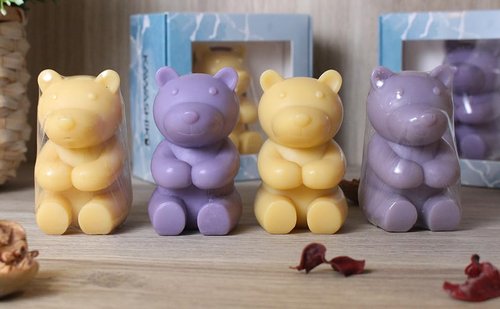 KAWASHIKI Bear Hugs Cold-Process Plant-Based with Essential Oils Handmade Soap | Gift Travel Decorative Guest Bathroom | Sweet Orange & Lavender | 100g (3.53OZ) (Lavender)