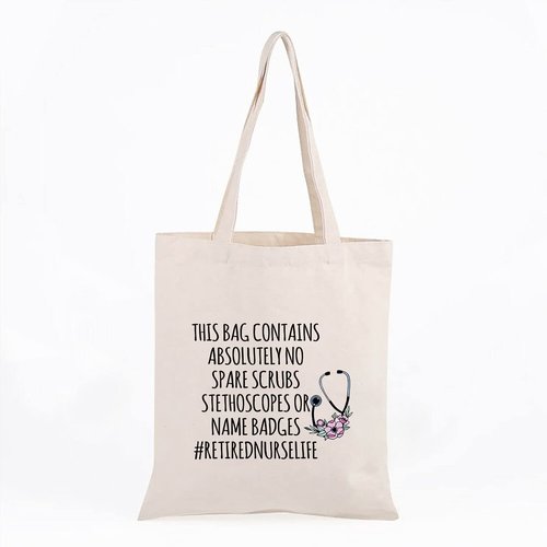 WCGXKO Nurse Retirement Gift Funny Tote Bag for Retired Nurse Gift Coworker Retirement Gift (RETIRED NURSE2)