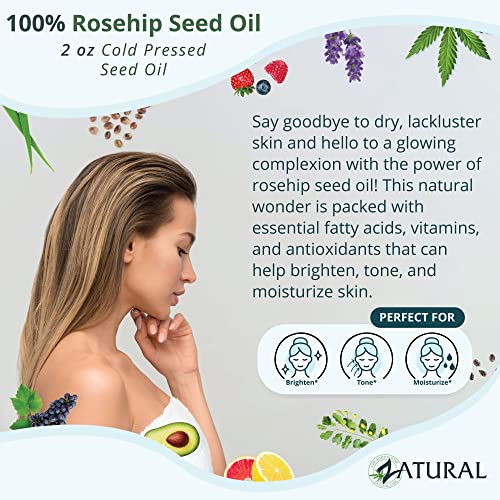 Zatural ROSA CANINA - 100% Pure Rosehip Oil for Face, Nails, Hair and Skin - Cold Pressed Rose Hip Oil (Gallon)
