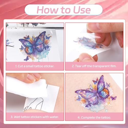 Pink Paris Temporary Tattoos - 200+ Paris Themed Party Decorations Favors Supplies for Girls Women French Theme Birthday Decor Eiffel Towers Bows Romantic Tattoo Stickers Gifts Rewards
