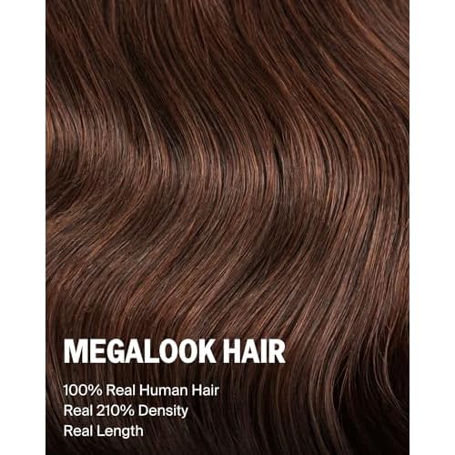 6x5 Chocolate Brown Lace Front Wigs Human Hair with Baby Hair Drawstring Wig Human Hair 210% Density Glueless Wig Pre Plucked Hairline 4# Closure Wig 20 Inch