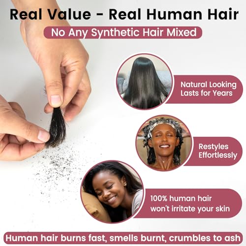 2x6 Lace Closure, Skinlike Invisible HD Transparent Swiss Lace Closure Pre Plucked with Baby Hair 12A Grade Brazilian Human Hair with Small Single Knots Middle Part 16 Inch
