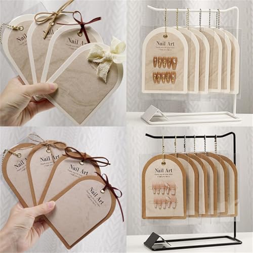 Acycoin2A 10PCS Handmade Ins Press On Nail Packaging Nail Gel Polish Sample Display Nail Art Background Card Dustproof Bag With Tie Bags