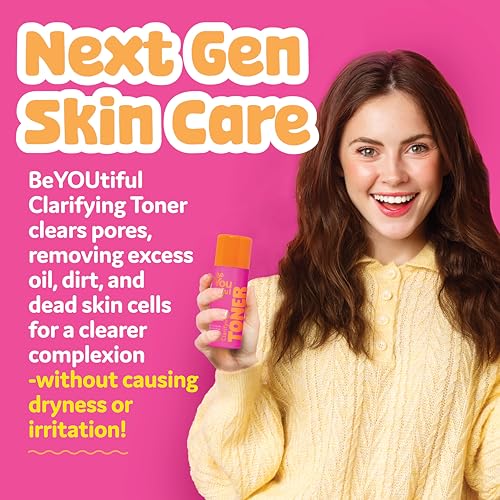 BeYouTiful Clarifying Face Toner, Preppy Skin Care for Balanced Skin, Gentle and Cleansing Facial Skincare for Teens, Tweens, and Kids, Girls and Boys Gifts, 5 fl oz, Ages 8-17