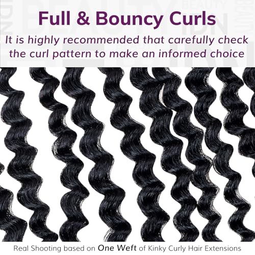 IDN BEAUTY Seamless Clip In Hair Extensions Human Hair, Kinky Curly 22 Inch 110g 7pcs Natural Black Seamless Curly Clip Ins Remy Human Hair Seamless Clip Ins For Black Women PU Weft Invisible Edge