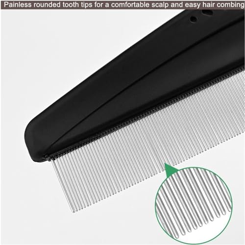 2 Pieces Stainless Steel Fine & Wide Tooth Comb, High Strength Teeth Hair Combs, Professional Dandruff Combs Grooming Tool (two different style)