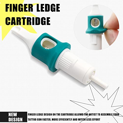 Tattoo Cartridge Needles 40Pcs Disposable Standard Tattoo Needles Kit Mixed Size Tattoo Cartridges with Membrane and Finger Ledge 1003RL 1205RL 1207RL 1209RL 1207RS 1209RM 1215RM 1211M1