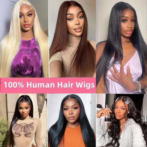 6x5 Wear and Go Glueless Wigs Human Hair Pre Plucked Pre Cut HD 200% Density Lace Straight Lace Front Wigs Human Hair Glueless Lace Front Wigs For Women 30 Inch