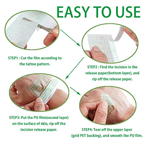 Tattoo Aftercare Bandage Roll 6" x 2 Yard - Waterproof Transparent Film for Tattoo Initial Healing and Skin Repair Adhesive Tattoo Supply Wrap