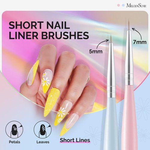 MelodySusie Rechargeable Cordless Electric Nail Drill,PC180E MelodySusie Nail Art Liner Brushes 5Pcs
