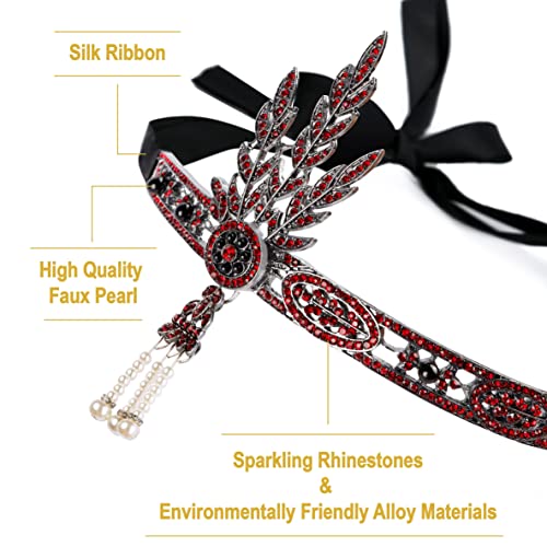 Metme Flapper Headband Rhiestones Gatsby Headpiece Art Deco 1920s accessories for women