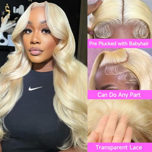 613 Lace Front Wig Human Hair 200 Density Blonde Wig Human Hair 613 HD Lace Frontal Wig 13x4 Body Wave Lace Front Wigs Human Hair Blonde Lace Frontal Wig 36 Inch