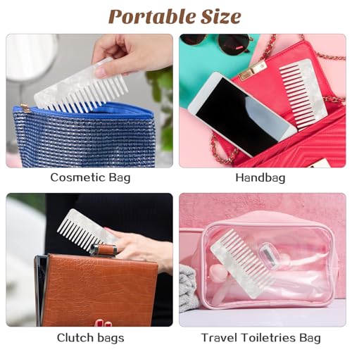 Luxshiny Acetate Women Wide Tooth Comb: Detangling Comb Large Toothed Hair Widetooth Shower for Pocket for Thick Curly Wet Hair