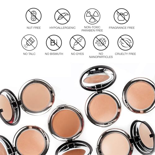 Bellapierre Compact Mineral Foundation SPF 15 ? Pressed Powder Foundation, Concealer, Finishing & Setting Powder, On-the-Go Compact, Lightweight, Talc-Free, Non-Toxic ? 0.35 oz - Nutmeg