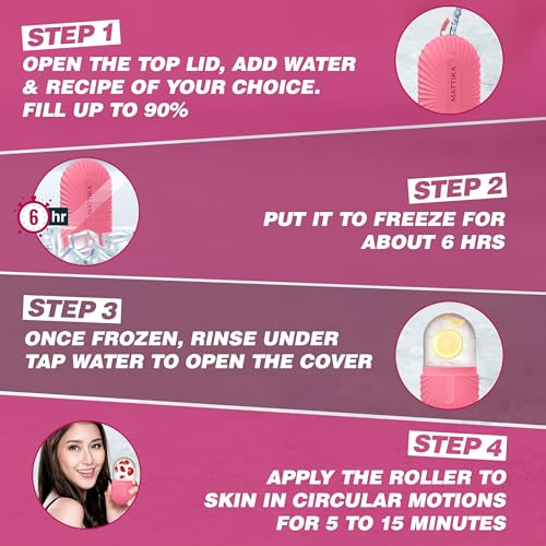 Ice Roller for Face and Eye Glow Naturally and Skincare, Ice Face Roller, Ice Facial Cube, Silicone Ice Mold, Ice Roller Face for Beauty and Skin Care Gift for Men & Women Face Ice Roller (Pink)