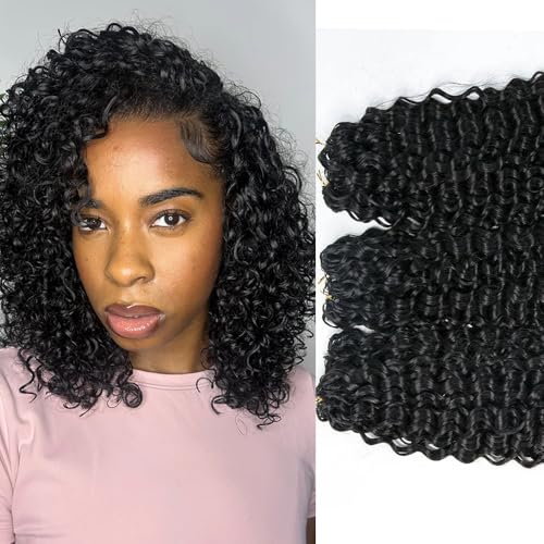 Crochet Human Hair Extensions Water Wave Pre-Separated Curly Crochet Hair Extensions Invisible Micro Loop Crochet Hair Knotless Feather Crochet Human Hair 18inch 120g
