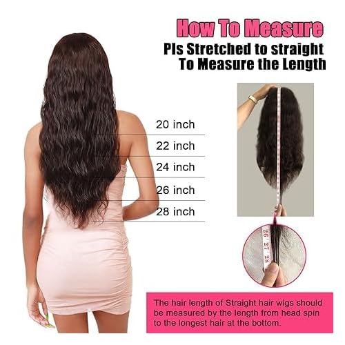 28 Inch Body Wave Lace Front Wigs Human Hair Pre Plucked HD 13x4 Glueless Lace Frontal Wig with Baby Hair for Black Women Heat Resistant 180% Density Natural Remy Hair Rich Dark Brown #2