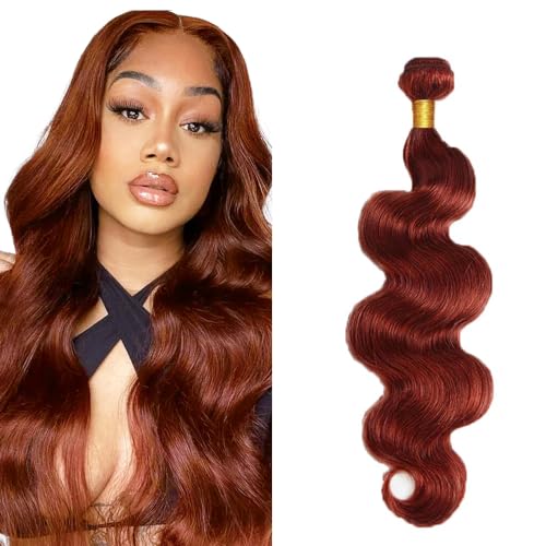 Color 33 Body Wave 1 Bundles Reddish Brown Bundles Human Hair 26 Inch Unprocessed Virgin Copper Red Bundle Hair Extensions