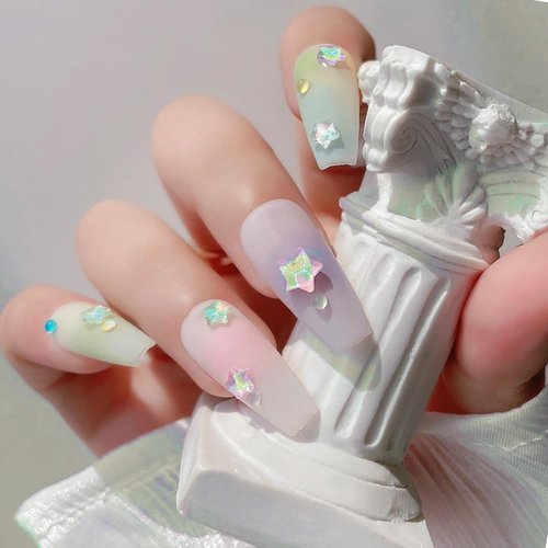 50pcs Star Nail Charms and Gems Stars Nail Rhinestones Nail Gems Cute Star Charms for Nails Design Rhinestones for Nails Charms 3D Nail Art Charms Nail Crystals Nail Diamonds Nail Jewels for Nail Art