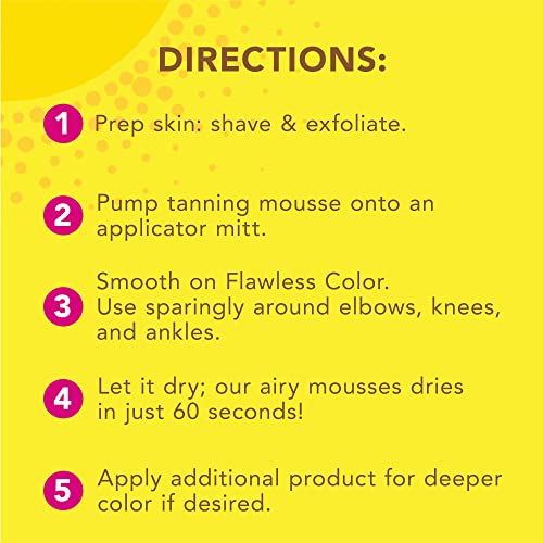 Jergens Natural Glow Instant Sun Body Mousse, Self Tanner for Ultra Deep Bronze Tan, Sunless Tanning Body Bronzer, Natural Looking Fake Tan, 6 Oz