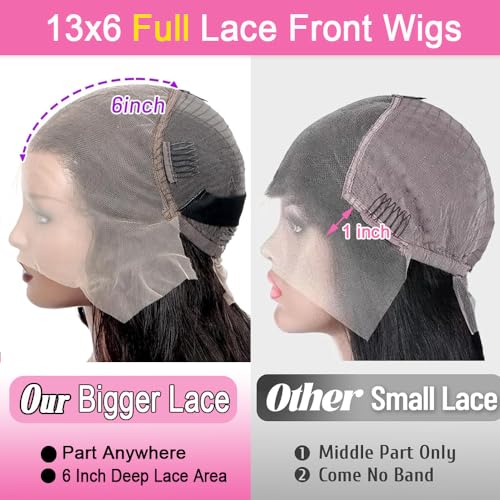 13X6 Lace Front Wigs Human Hair Body Wave Human Hair Wig HD Transparent Lace Frontal Wigs 180 Density Glueless Wig Pre Plucked with Baby Hair for Women 32 Inch